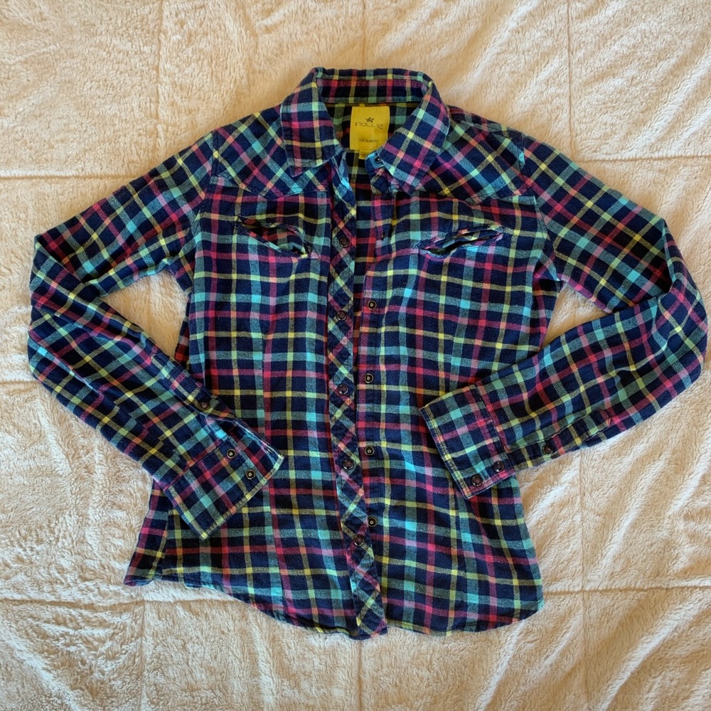 Multicolor Cotton Flannel Plaid Shirt